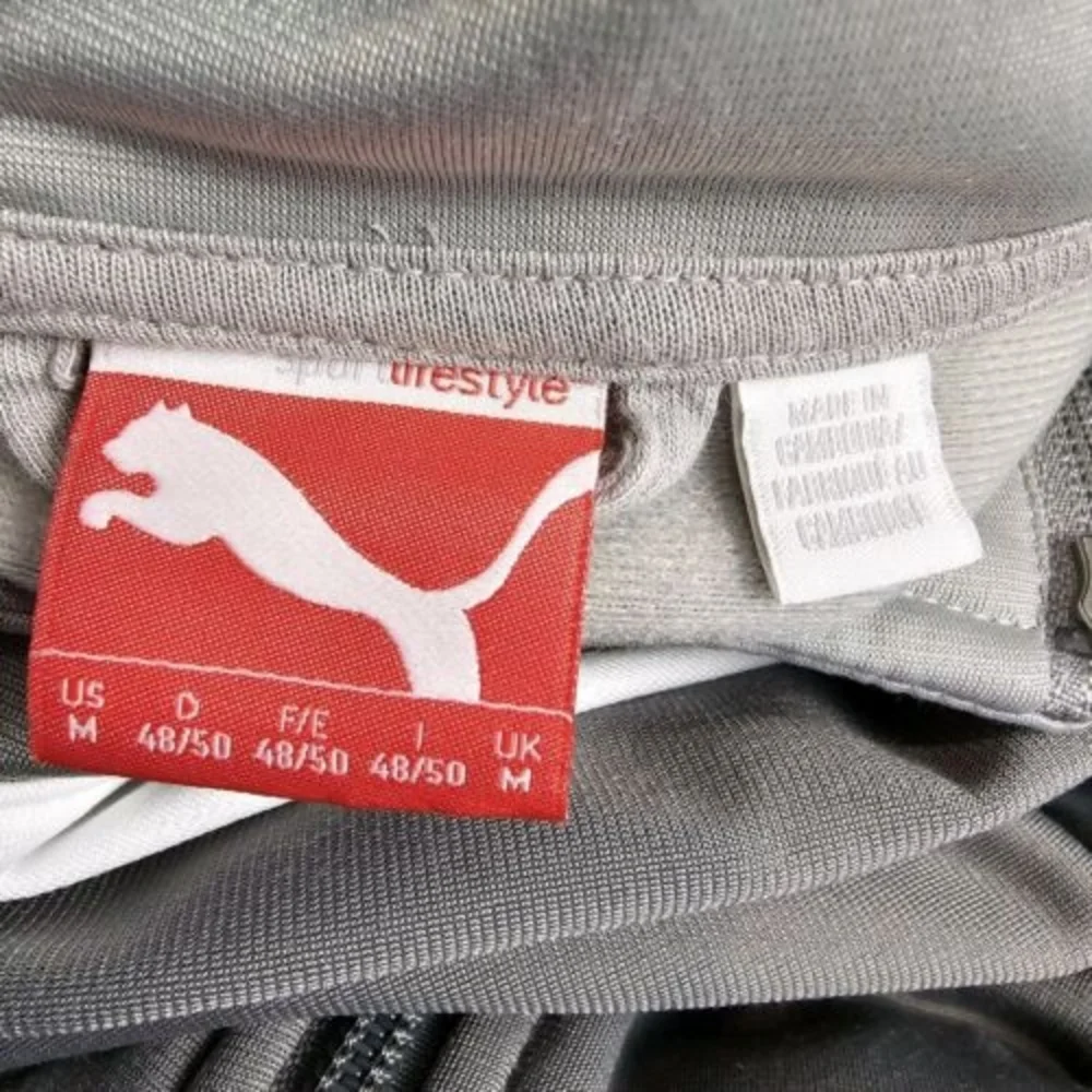 Puma Mens Medium Zip Up Track Jacket (Lot Of 2) Gray Logo Pockets 100% Polyester